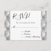 Carte D'accompagnement Chaud Chic Doux Gris Faux Velours Mariage RSVP (Devant)
