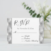 Carte D'accompagnement Chaud Chic Doux Gris Faux Velours Mariage RSVP (Debout devant)