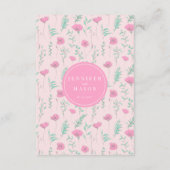 Carte D'accompagnement Chaud rose floral élégant boho détails mariage Car (Dos)