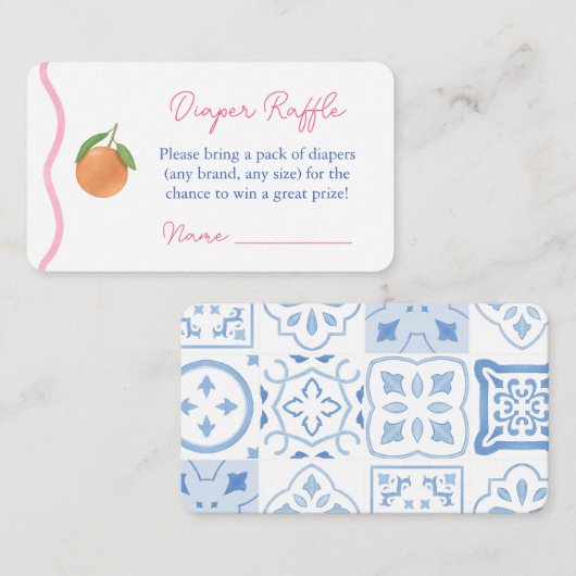 Carte D'accompagnement Chaud rose Squiggle Baby shower Citrus Déchets Raf (Devant / Derrière)