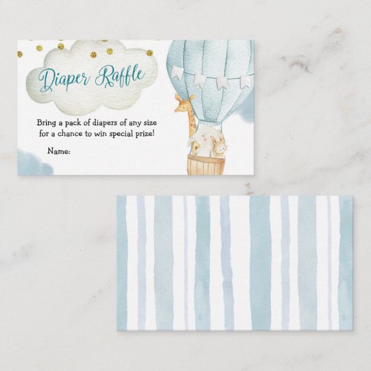 Carte D'accompagnement Chauffage Raffle à air chaud Balloon Animaux (Devant / Derrière)