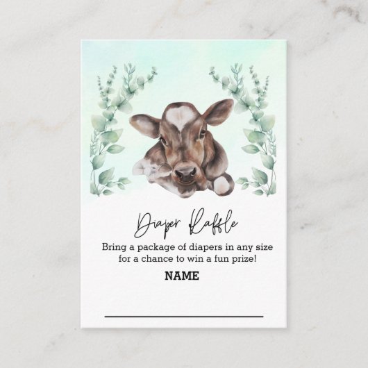 Carte D'accompagnement Chauffeur Raffin Vache Ferme de veau Eucalyptus (Devant)