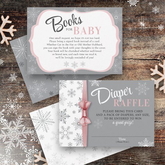 Carte D'accompagnement Chauffeur Raffle bébé Fille rose Grey Snowflake hi