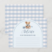 Carte D'accompagnement Chaussures bébé à motif Gingham Bearly Wait Consei (Devant / Derrière)
