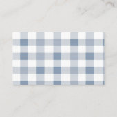 Carte D'accompagnement Chaussures Bébé Bleues Gingham Bottines Combien De (Dos)