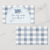 Carte D'accompagnement Chaussures Bébé Bleues Gingham Bottines Combien De (Devant / Derrière)