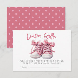 Carte D'accompagnement Chaussures de Bébé Fille Rose Baby Shower Tirage