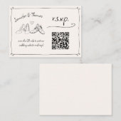 Carte D'accompagnement Chaussures de Mariage à main irrécupérable QR Code (Devant / Derrière)