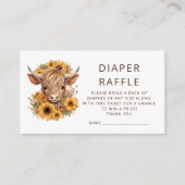 Carte D'accompagnement Chauve-souris Boho Highland Sunflowers Raffin (Devant)