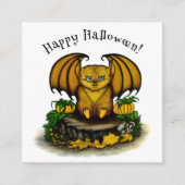 Carte D'accompagnement Chauve-souris d'Halloween mignonne (Devant)