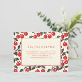 Carte D'accompagnement Cheerful Red Cherry Border (Debout devant)