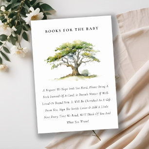 Carte D'accompagnement Chêne Aquarelle Verte Livres Pour Baby Shower