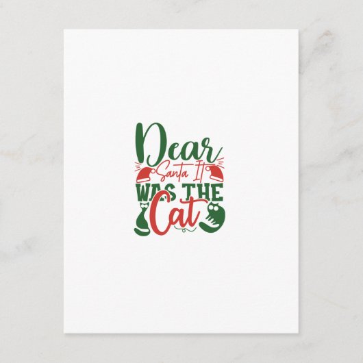 Carte D'accompagnement Cher Père Noël C'Était Le Chat (Devant)