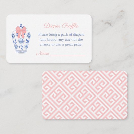 Carte D'accompagnement Chérie Ginger Jar Fille Baby shower Déchets Raffle (Devant / Derrière)