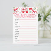 Carte D'accompagnement Cherry Baby shower Word Scramble Jeu (Debout devant)