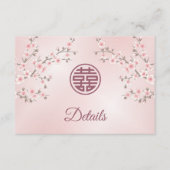 Carte D'accompagnement Cherry Blossom Dusty Mariage chinois rose (Devant)
