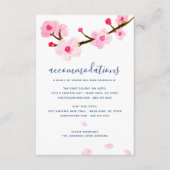 Carte D'accompagnement Cherry Blossom Mariage Hébergements (Devant)