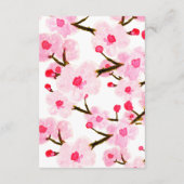 Carte D'accompagnement Cherry Blossom Mariage Hébergements (Dos)