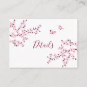 Carte D'accompagnement Cherry Blossom Pink White Wedding QR Code Details (Devant)