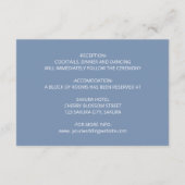 Carte D'accompagnement Cherry Blossom rose Dusty Blue Détails du Mariage (Dos)