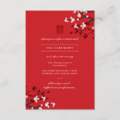 Carte D'accompagnement Cherry Blossoms & Double Bonheur Mariage chinois (Devant)