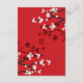 Carte D'accompagnement Cherry Blossoms & Double Bonheur Mariage chinois (Dos)