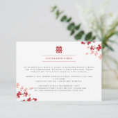 Carte D'accompagnement Cherry Blossoms & Double Bonheur Mariage chinois (Debout devant)
