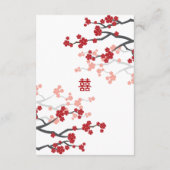 Carte D'accompagnement Cherry Blossoms & Double Bonheur Mariage chinois (Dos)