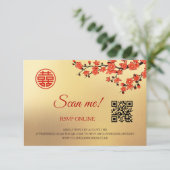 Carte D'accompagnement Cherry Blossoms RSVP en ligne | Code QR (Debout devant)