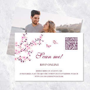 Carte D'accompagnement Cherry Blossoms RSVP en ligne Code QR