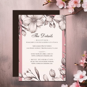 Carte D'accompagnement Cherry Blossoms Spring Floral Détails du Mariage