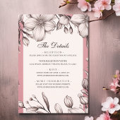 Carte D'accompagnement Cherry Blossoms Spring Floral Détails du Mariage