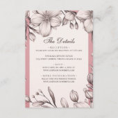 Carte D'accompagnement Cherry Blossoms Spring Floral Détails du Mariage (Devant)