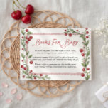 Carte D'accompagnement Cherry Books for Baby Card<br><div class="desc">Build the new baby's library by including this editable watercolor Cherry book request card with your invitations.</div>