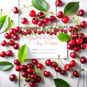 Carte D'accompagnement Cherry Combien de câlins et baisers jeu nuptial