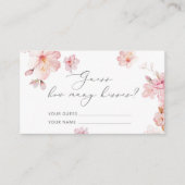 Carte D'accompagnement Cherry florssom devinez combien de baisers jeu nup (Devant)