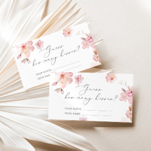 Carte D'accompagnement Cherry florssom devinez combien de baisers jeu nup