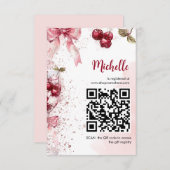 Carte D'accompagnement Cherry on Top Bow Cocktail Fête des mariées d'été (Devant / Derrière)
