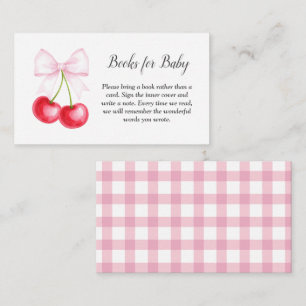 Carte D'accompagnement Cherry Sur Le Haut Baby shower Bow Rose Livres Pou