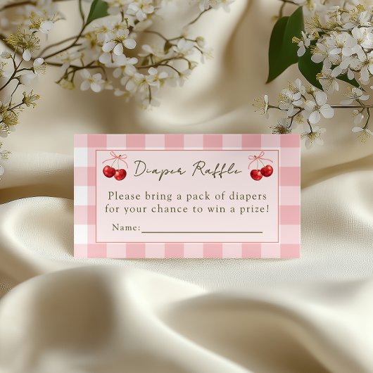 Carte D'accompagnement Cherry Sweet - Diaper Raffle Card