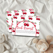 Carte D'accompagnement Cherry Top Coquette Bow Baby shower Demande