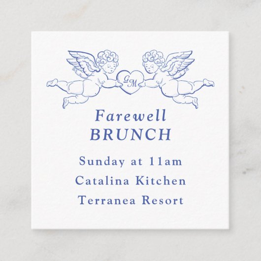 Carte D'accompagnement Cherub Cupid Couple Holding Heart Wedding Mini (Devant)