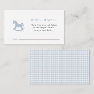 Carte D'accompagnement Cheval à bascule bleu Baby shower Tirage au sort d