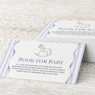 Carte D'accompagnement Cheval à Bascule Bleu Vintage Livre Pour Baby Show