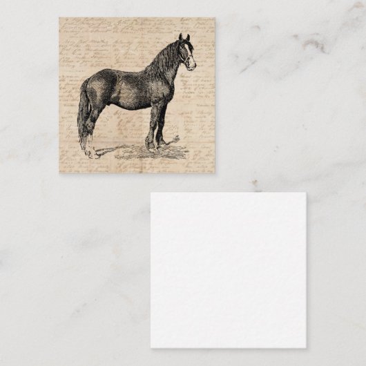 Carte D'accompagnement Cheval avec papier de script (Devant / Derrière)