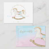 Carte D'accompagnement Cheval Rocheux Bleu rose Genre Neutre Bébé Bébé co (Devant / Derrière)