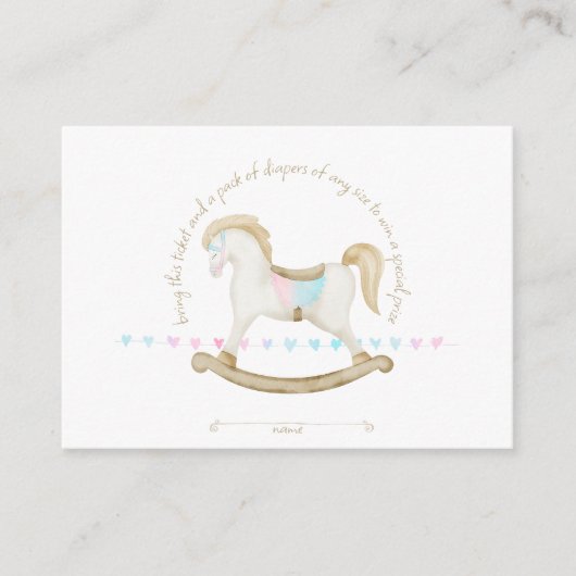 Carte D'accompagnement Cheval Rocheux Bleu rose Genre Neutre Bébé Bébé co (Devant)