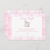 Carte D'accompagnement Cheval Rosé Plaid Chaussure Bébé Showe Diapper Raf (Devant / Derrière)