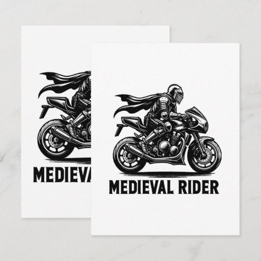 Carte D'accompagnement chevalier médiéval (Devant / Derrière)