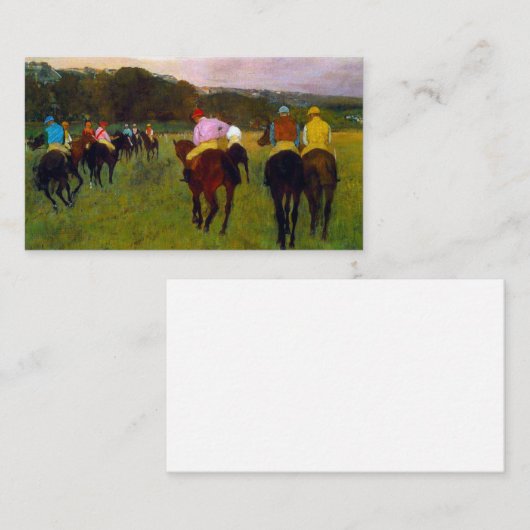 Carte D'accompagnement Chevaux de course Edgar Degas à Longchamp (Devant / Derrière)